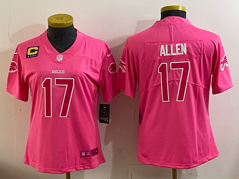 Youth Buffalo Bills #17 Allen pink Nike 2025 Limited MLB Jersey 004->youth nfl jersey->Youth Jersey